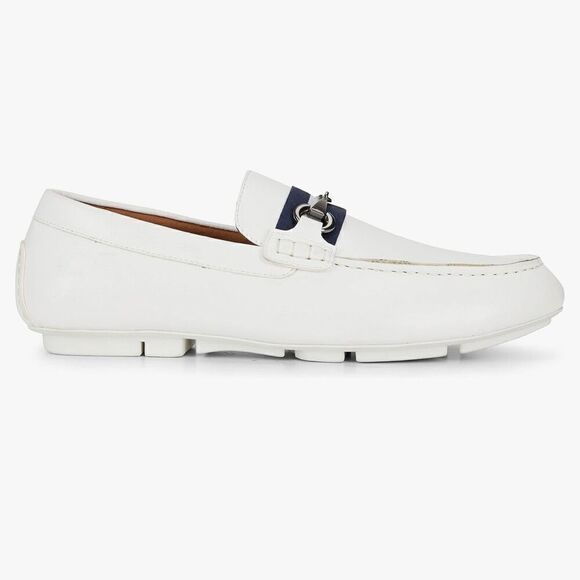 NWT Van Heusen Flex Rufus 8 Men White Leather Memory Foam Dress Loafers Shoes main image 11